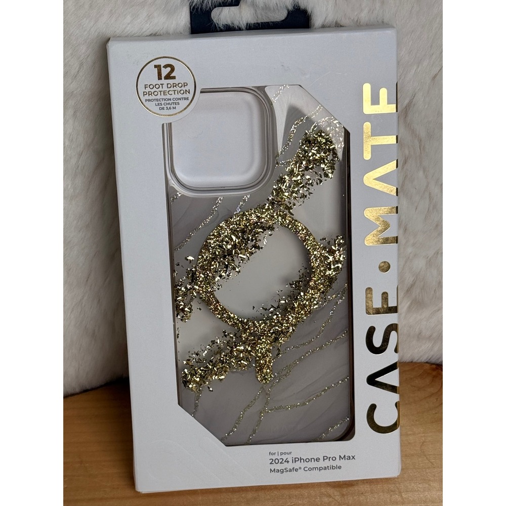 Case-Mate Karat Marble iPhone 16 Pro Max Case MagSafe Gold Leaf CM054614